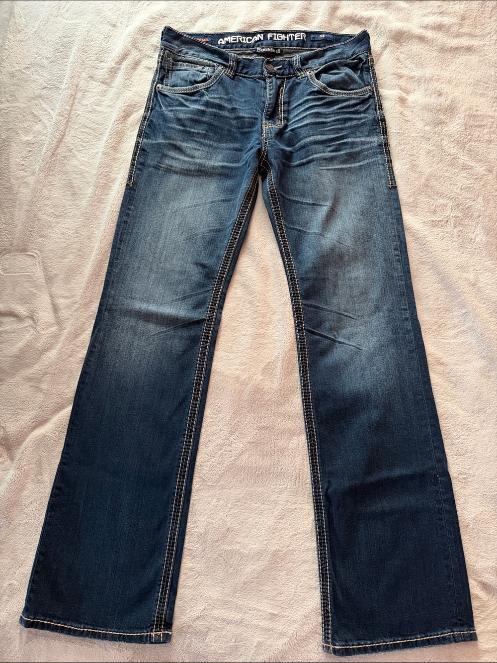American Fighter Men's Dark Blue Bootcut Jeans